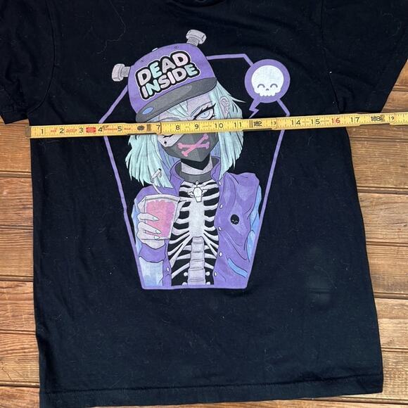 Kawaii Krypt Dead inside black shirt sleeve t shirt size small - Picture 3 of 5